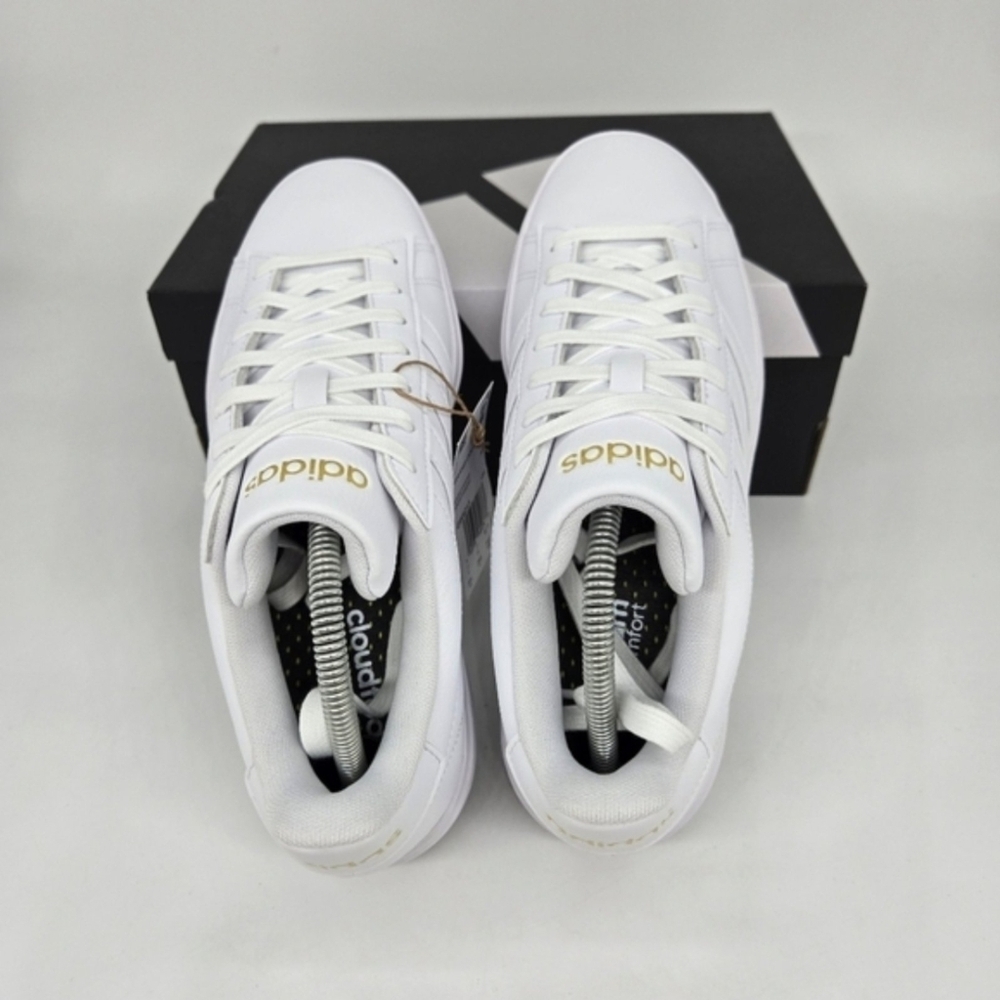 New adidas Grand Court 2.0 Cloud White Gold Metallic Women's Shoes Size 6 - Picture 6 of 8